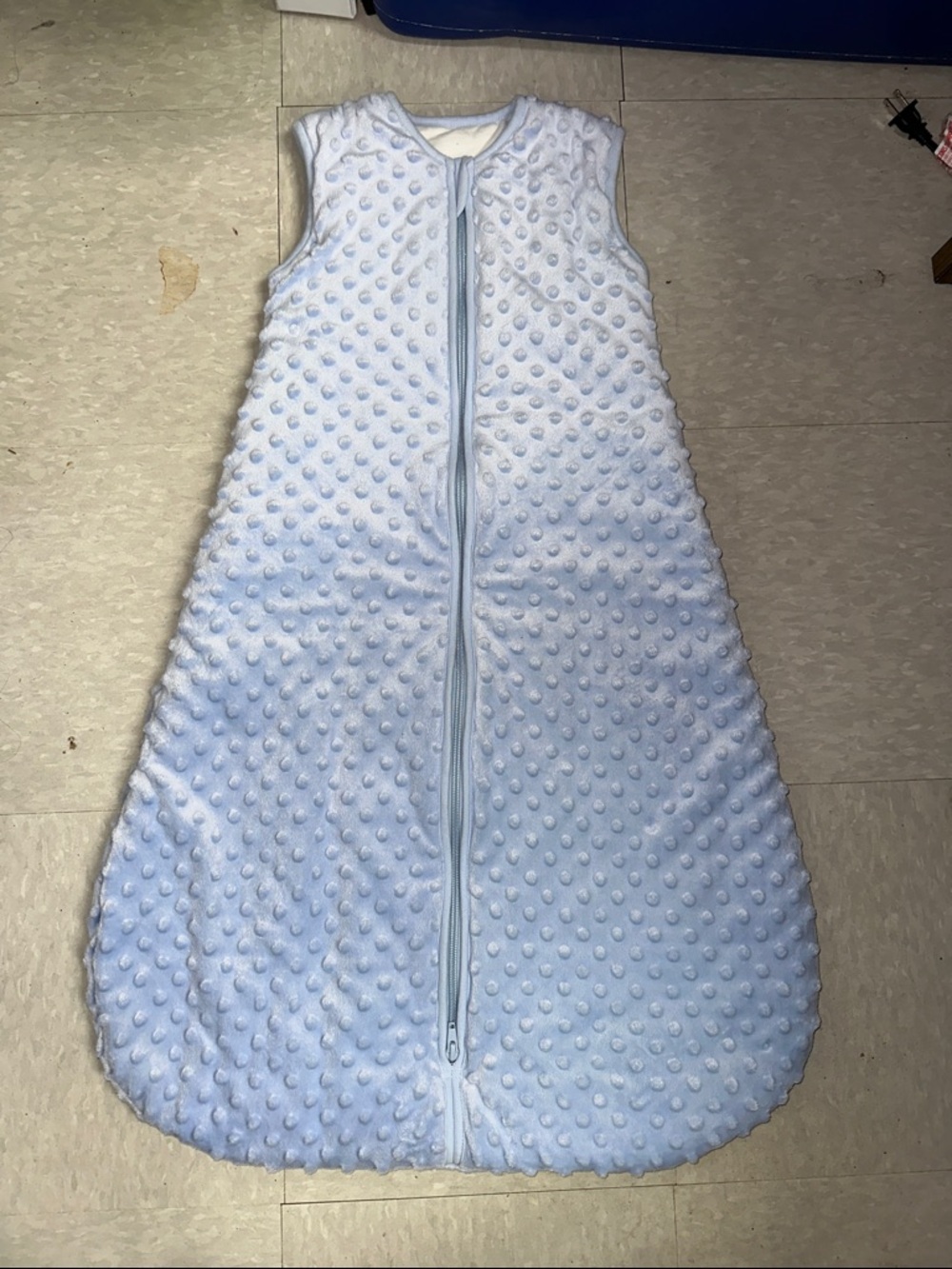 Babyinabag Light Blue Minky Baby Sleep Sack - Zip Front